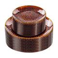 Rubtlamp 60Pcs Amber Plastic Plates - Brown Disposable Plates With Gold Rim, Clear Heavy-duty Party Plates, Hammered Plates Include 30 Dessert Platos, 30 Dinner Platos for Party