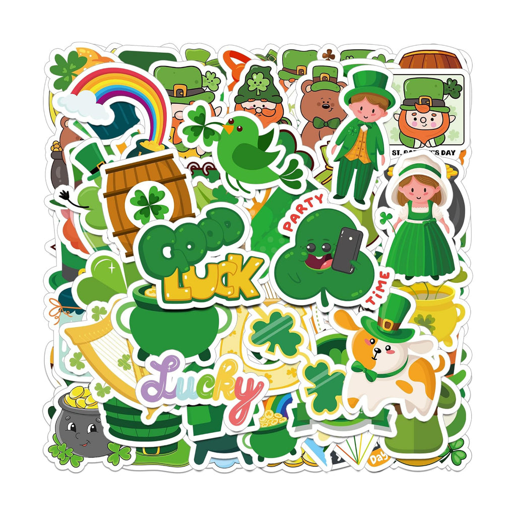 St Patricks Day Stickers for Kids - St Patricks Day Accessories - 100Pcs Shamrock Stickers,St. Patrick’s Day Crafts for Kids, St Patricks Day Gifts Treats Party Favors for Boys Girls