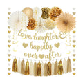 Roetyce Gold Engagement Decorations, Love Laughter & Happily Ever After