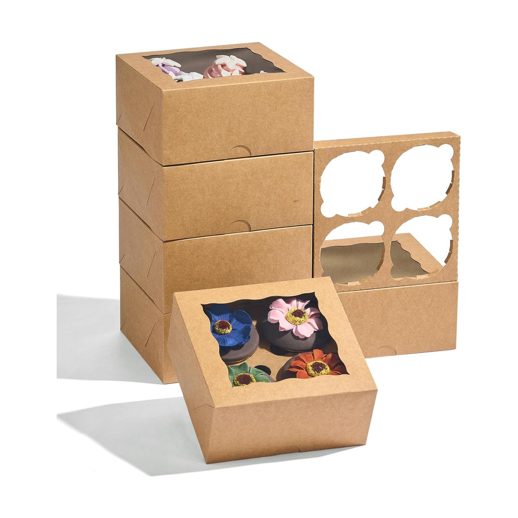 50 Pack Christmas Brown Chocolate Bomb Gift Boxes with Window