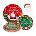 24 Pcs Merry Christmas Paper Plates - Cute Round Christmas Plates, Santa Claus Snowmen Dinner Dessert Plate Disposable Dinnerware Set for Winter Holiday Xmas Party Table Decorations Supplies Favors
