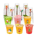 peony man 60Pcs Christmas Disposable Plastic Cups 12oz Merry Christmas Clear Cup Santa Claus Snowman Drinking Cups for Cold Beverage Coffee Xmas Winter Holiday Party Cup Supplies