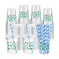 Funnymoom 50 Sets Christmas Disposable Plastic Cups Bulk with Lids Straws 16 oz Red Green Xmas Tree Plastic Cups Cold Beverage Drinking Container for Xmas Holiday Juice Hot Cold Drinks