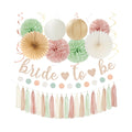 Sage-Green Pink-Beige Bridal-Shower Party-Decorations - 36pcs Bride to Be Banner,Bachelorette Paper Lanterns,Neutral Wedding Streamers Garland,Boho Tissue Pom Poms Flower Fan Decor Supplies Burgleda