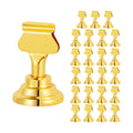 ERYTLLY 24 PK Place Card Holders 1.7 inches Table Card Holder Steel Card Holders for Weddings,Birthdays,Photos, Memo Notes, Restaurants (Gold 24PK)