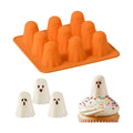 Halloween Silicone Mold for Chocolate,9 Cavities Cute Ghost Chocolate Molds,Funny 3D Halloween Ghost Chocolate Candy Molds for Soap Pudding Jelly Cakes Making 1Pcs