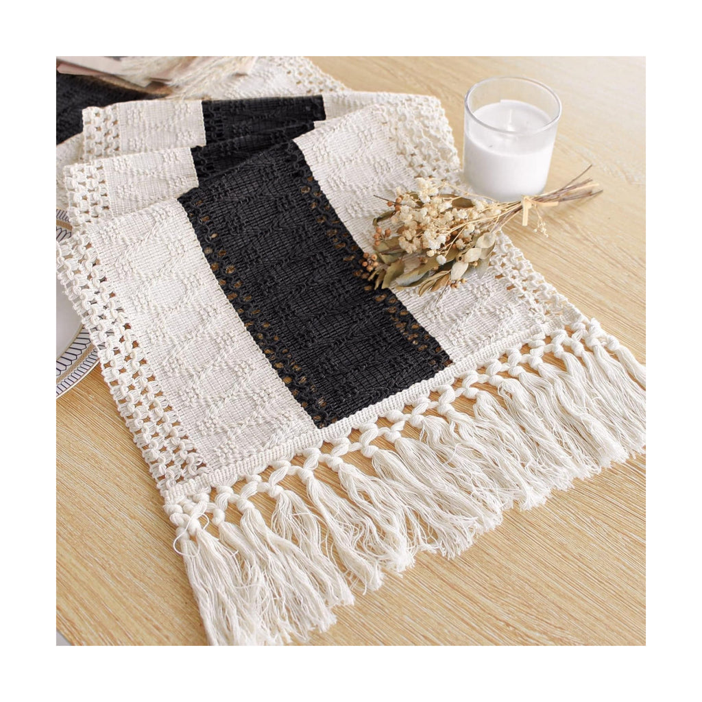 FEXIA Farmhouse Table Runner for Home Decor 12x60 Black Fall Home Decor