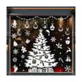 Whaline 6 Sheets Large Christmas Window Clings White Xmas Tree Ornament Reusable Anti-Collision Windows Decals for Winter Home School Office Party Decor Supplies