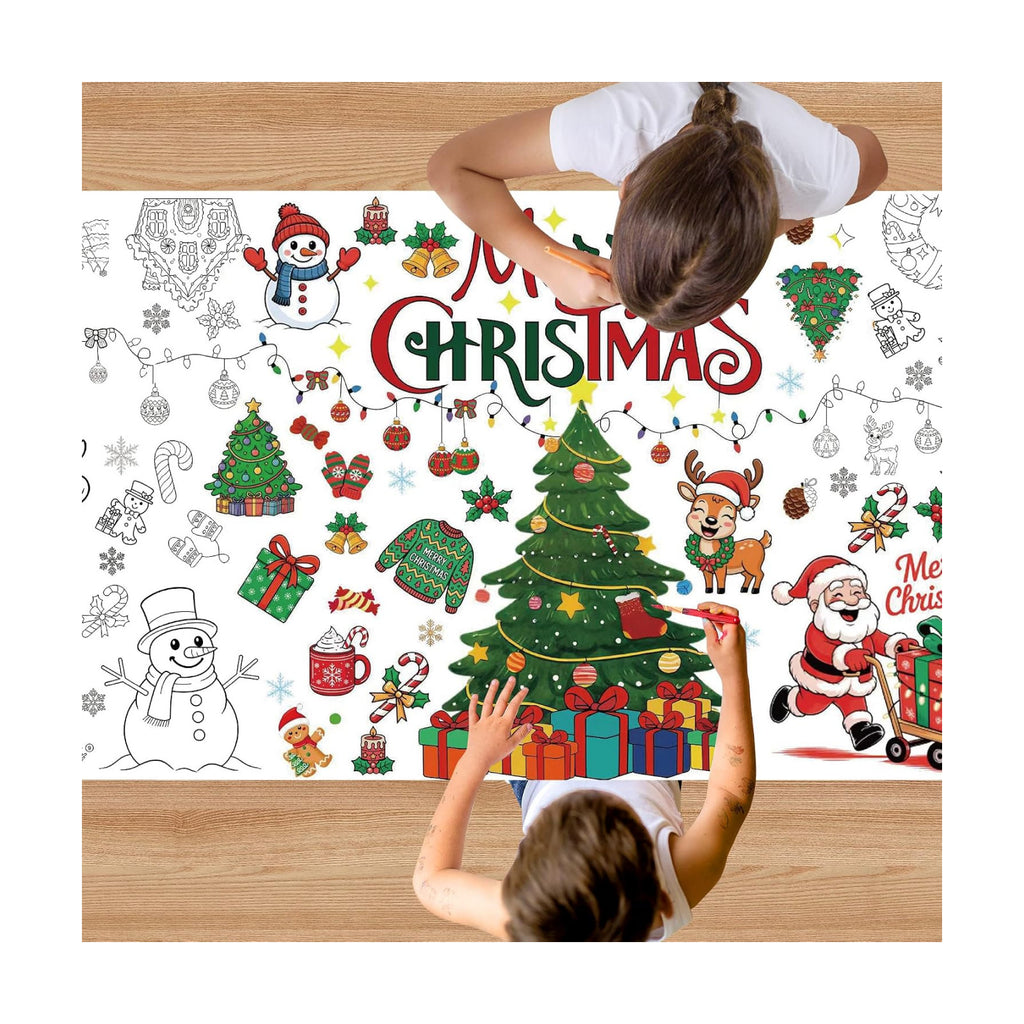 Christmas Coloring Tablecloth, 30 x 72 Inches