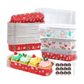100Pack Christmas Mixcolor Mini Cake Pans with Lids and Spoons Mini Loaf Pans with Lids, 6.8Oz Aluminum Foil Pans Tins, Individual Dessert Cups Containers for Sales,Party,Picnics