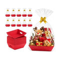CDIVEFTN Baskets for Gifts Empty, 10 Pack Red Gift Basket Kit with Bags