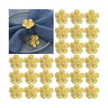 Flower Napkin Rings Set of 50, Shiny Fall Napkins Rings Gold Floral Holder