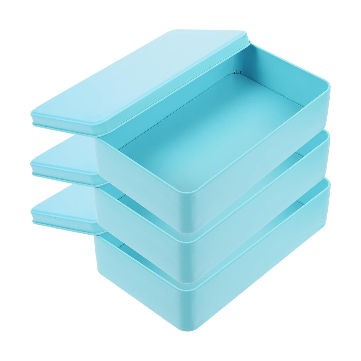 Rectangular Tinplate Storage Box Set of 3 with Lid for Gift Storage