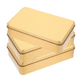 Homoyoyo 3pcs Metal Tins with Lid Rectangular Cookie Storage Boxes for Treats for Travel Organizing Items Versatile Metal Containers Sleek Design Golden