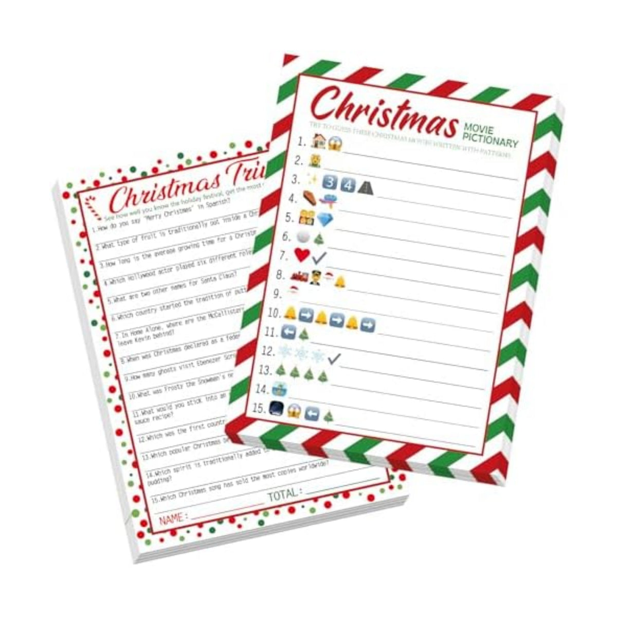 COCHIE 30 Players Christmas Party Games for Adults Family Office Large Groups, Xmas Parties Movies Pictionary Game, Riddle Game, Christmas Trivia Games with Answer Key (Xmas Quiz)