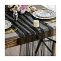 Artoid Mode 10-Pack Pearl Black Gauze Table Runner 10FT Home Decor