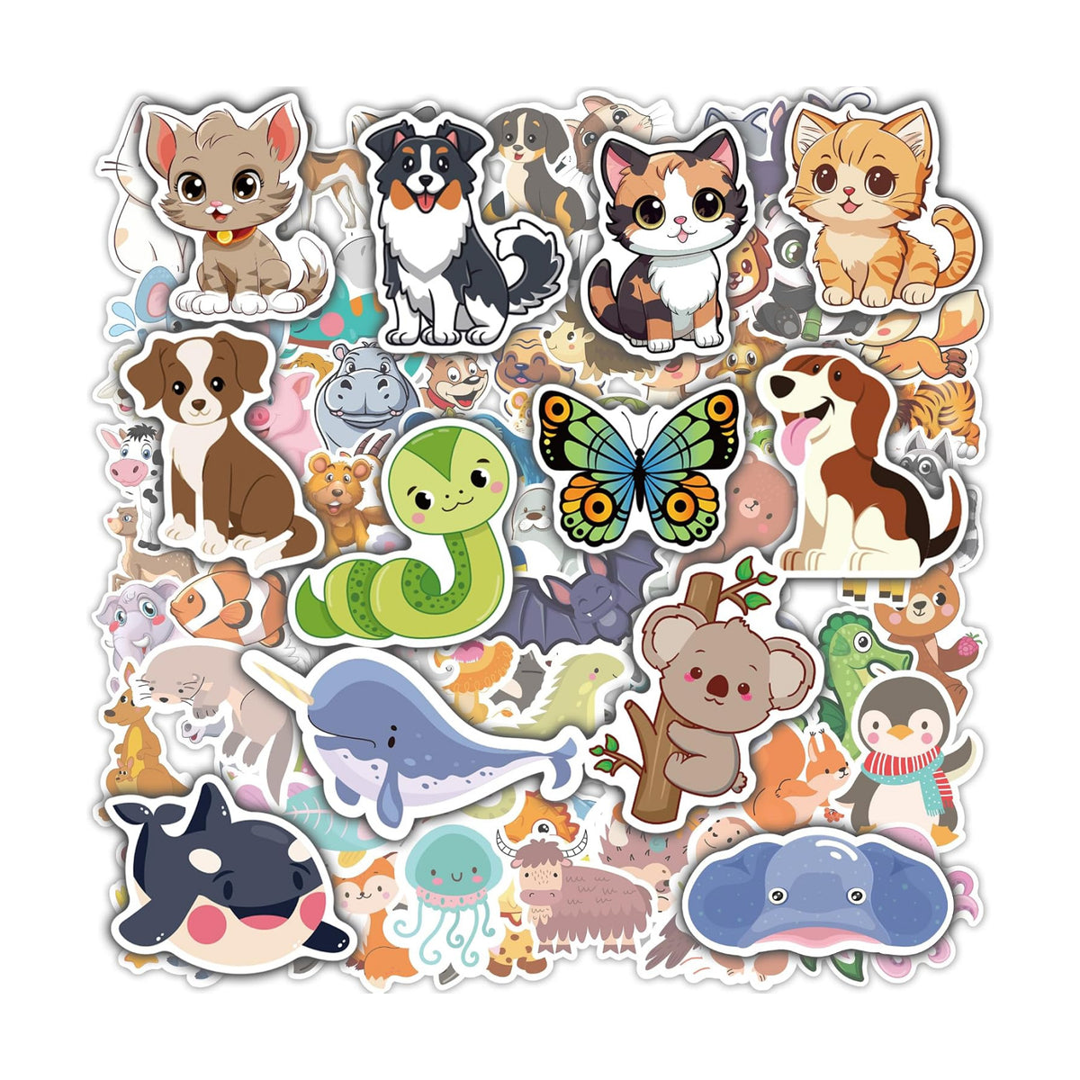 Stickers for Kids - 100 PCS Cute Animal Stickers | Water Bottle Scrapbook Stickers Toys Games Crafts for Kids Toddlers-Activities Party Supplies Favors Teacher Prizes Rewards Gifts for Teens Classroom