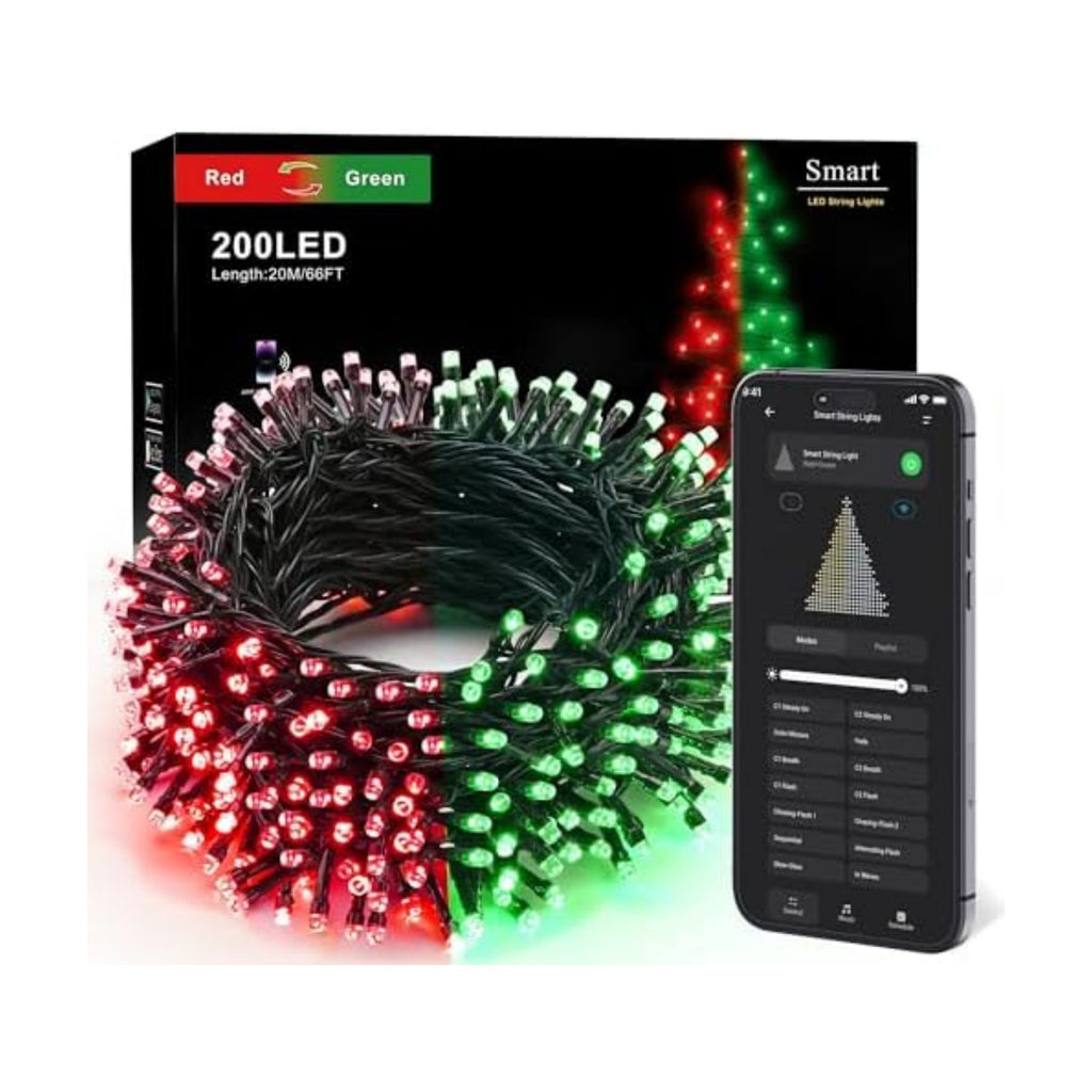 Brizled Smart Red & Green Color Changing Christmas Lights 200 LED 66 ft