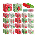 Glenmal 100 Set Christmas Bakery Cookie Boxes Cupcake Containers with Christmas Tree Window Xmas Day Cupcake Candy Goody Treat Gift Boxes with Cotton Rope Label for Xmas Party Favors Supplies