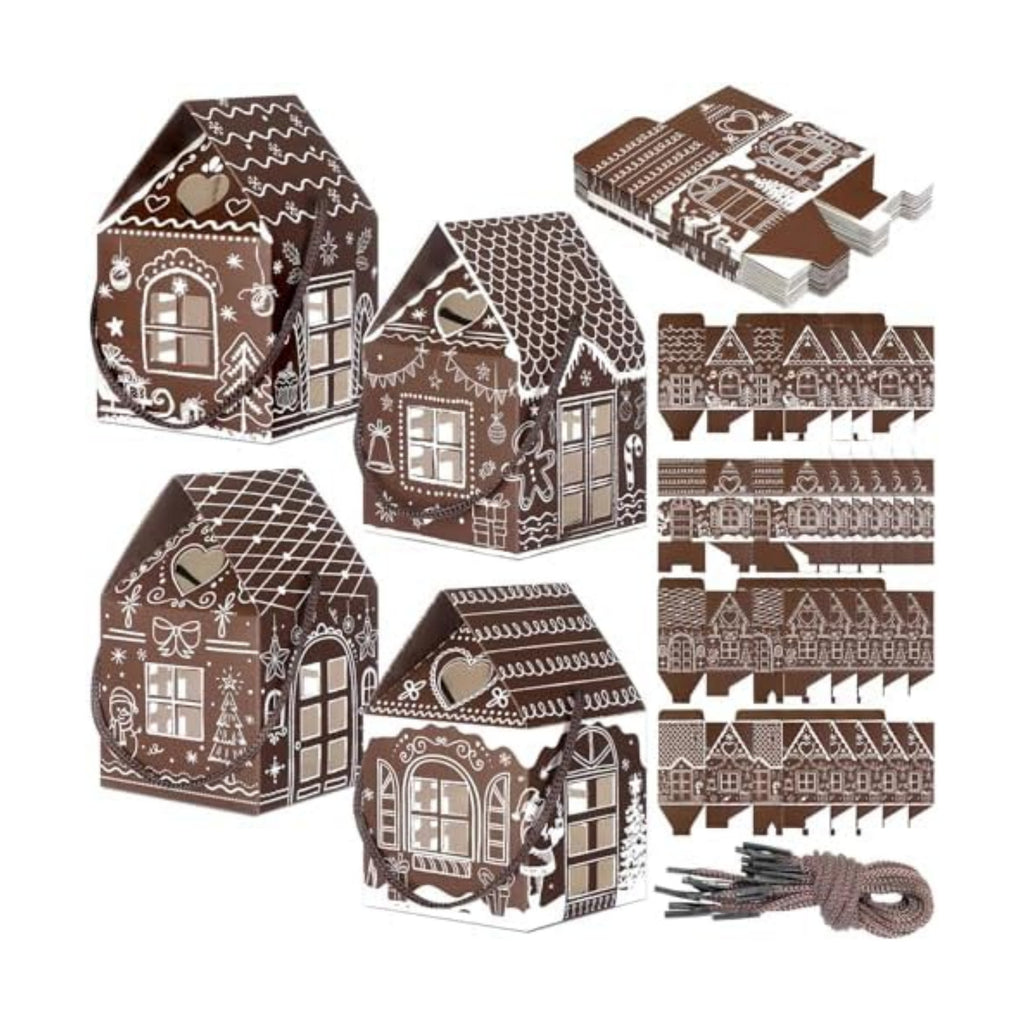Gersoniel 24 Pcs Gingerbread Candy Gift Boxes, Dark Brown