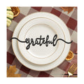 Thanksgiving Cutout Wood Table Place Card (8, Grateful Black)