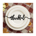 Thanksgiving Cutout Wood Table Place Card (8, Thankful Black)