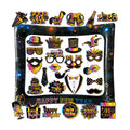 2026 New Year Photo Booth Inflatable Frame Kit, 30Pcs Colorful Neon New Years Photo Booth Props with Inflatable Picture Frame for New Year Eve Party Selfie Props Supplies