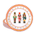 FYSUIMU 50Pcs Christmas Nutcracker Paper Plates Nutcracker Red Border Disposable Plates 9 Inch Merry Party Tableware Dinner Plate for Xmas Winter Holiday Party Table Decor