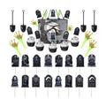 Rsstarxi 60 Pack Halloween Skeleton Zombie Hand Cupcake Toppers Shovel Spoons Spooky Graveyard Cupcake Picks Halloween Cake Decorations for Horror Theme Birthday Party Decorations
