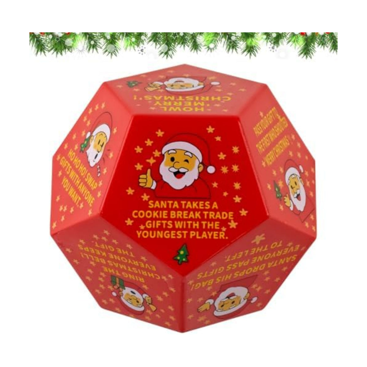 Hilarious Santa Swap Gift Exchange Dice, 3 * 3 in Exchange Gifts Dice, Christmas Stocking Stuffers Gift Exchange Dice Games for Family Party, Gifts for Xmas, Birthday, Party and Family Night, Holiday