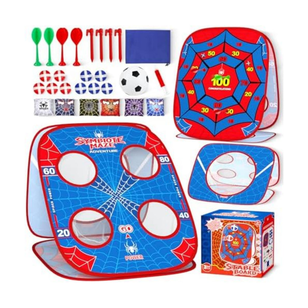 Spider Bean Bag Toss Game, Cornhole Board Outdoor Toys for Kids Age 3-12