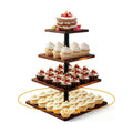 4 Tier Cupcake Stand for 50 Cupcakes,360°Wooden Cake Dessert Tower Holder