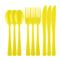 Kochorie 300 Pieces Yellow Plastic Silverware, Disposable Plastic Utensils