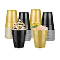 Kochorie 60 Pieces 16 oz Plastic Graduation Cups Black and Gold Disposable Party Cups Drinking Cup Bulk for Party Graduation Christmas Holiday Wedding Festive Celebrations