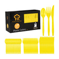 Kochorie 90 Pieces Yellow Plastic Cutlery Set