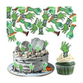 60 PCS Edible Zombie Hands Cupcake Toppers Wafer Paper Halloween Cupcake Picks Edible Horror Zombie Hands Cupcake Decorations for Halloween Theme Zombie Birthday Party Cake Decorations Supplies