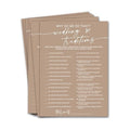 Bridal Shower Game Cards Wedding Traditions Why Do We Do That 25 Players with Answer Key | Engagement Party Games for Guests Minimalist Brown Wedding Shower Supplies - D08-3