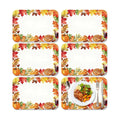 Fall Plastic Placemats Set of 6, Wipeable Maple Leaf Place Mat 11x15.7 Inch Thanksgiving PP Table Placemat for Kitchen Dining Indoor Outdoor Party Decor
