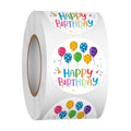 Heyfibro 500 PCS 1.5 Inch Happy Birthday Sticker for Party, Gift Packing, Envelope Sealing, Baby Shower(Balloon)
