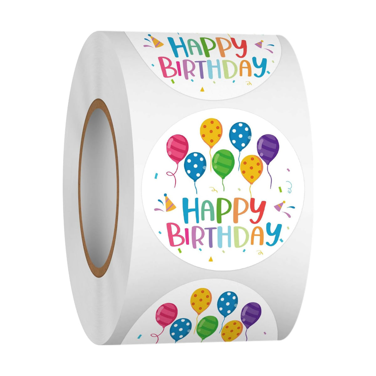 Heyfibro 500 PCS 1.5 Inch Happy Birthday Sticker for Party, Gift Packing, Envelope Sealing, Baby Shower(Balloon)