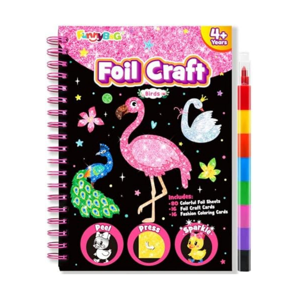 FUNNYB&G Foil Art Craft Kit for Kids, Sparkly Birthday Gift Toy for Girls