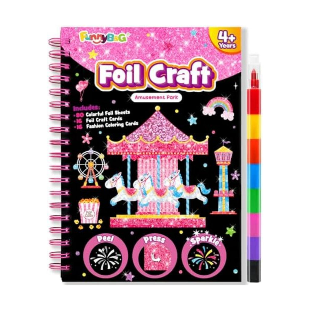 FUNNYB&G Foil Art Craft Kit for Kids, Sparkly Birthday Gift Toy for Girls