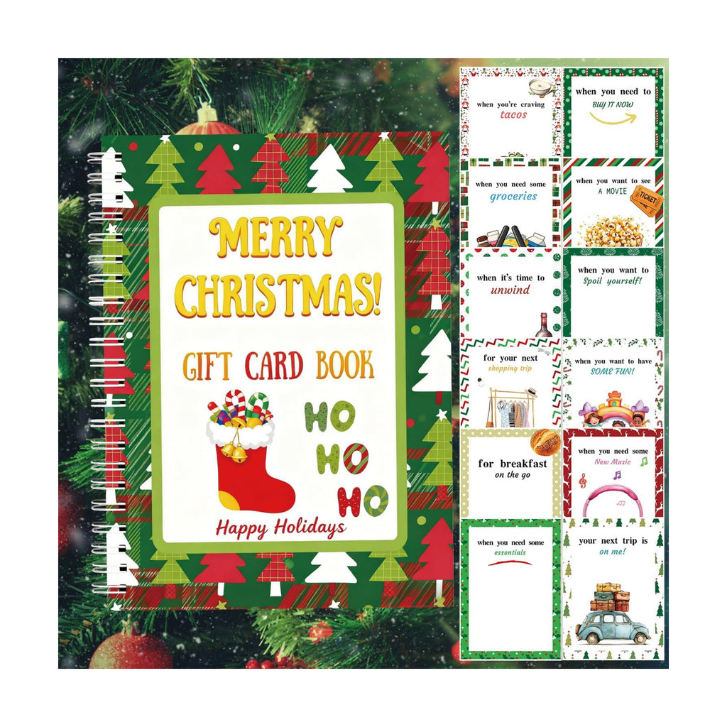 Christmas Gift Card Book - Surprises on Every Page, DIY Spiral-Bound Merry Christmas College Survival Kit, Greeting Card Book for Students & Graduation Gifts (S6)