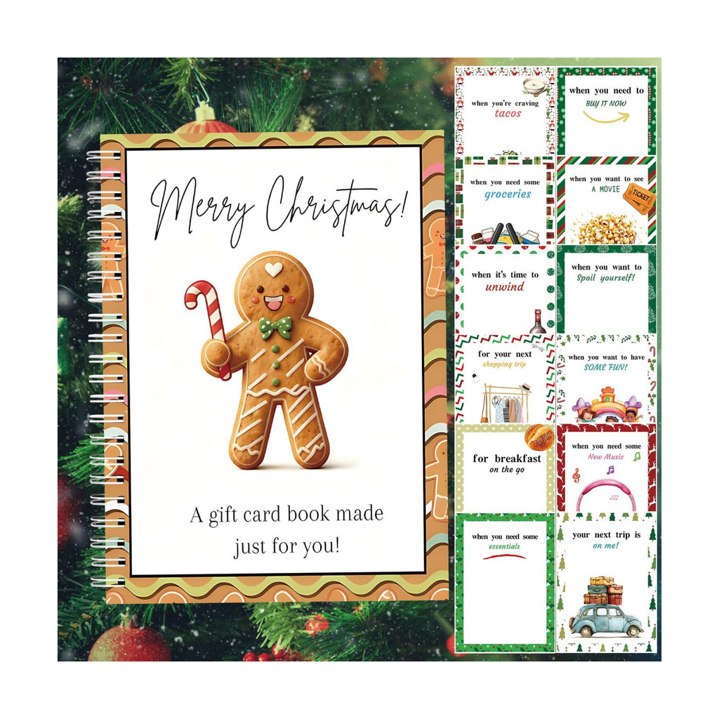 Semyifu Christmas Gift Card Book - Surprises on Every Page, DIY Spiral-Bound Merry Christmas College Survival Kit, Greeting Card Book for Students & Graduation Gifts (S10)