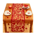 OHOME Valentines Day Decorations - Red Lace Table Runner | Valentines Day Decor Party Supplies Favors - Galentines Day Decorations Holiday Heart Table Cloth Centerpiece for Wedding Home Kitchen