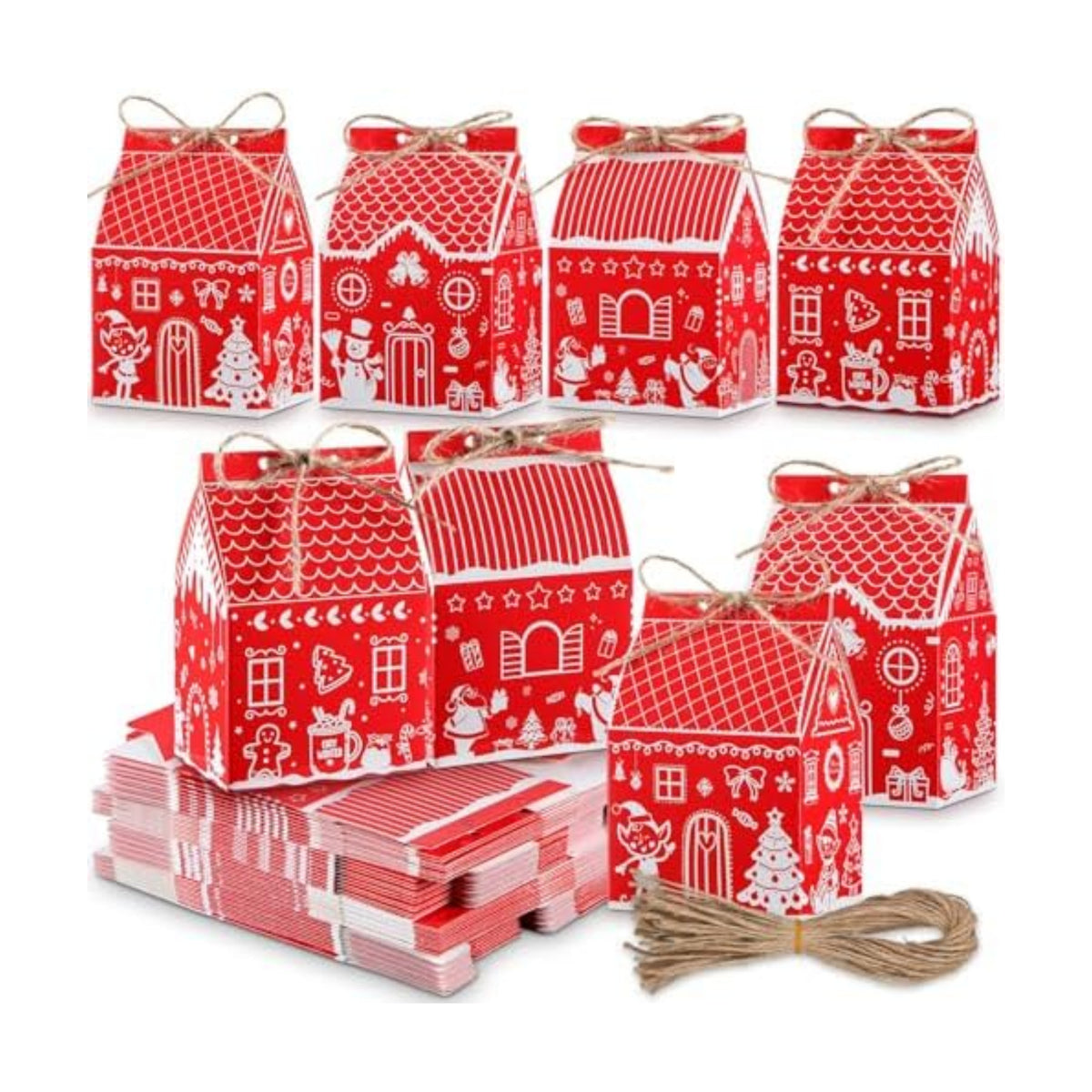 Zhanmai 48 Pcs Red Christmas Treat Boxes, Candy Containers