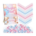Thyle 51 Pcs Bear Pacifier Hunt Baby Shower Games Include Hunt Sign and 50 Acrylic Pacifiers for Pink and Blue Baby Shower Game Decoration Sets Gender Reveal Newborn Announcement Party Decor