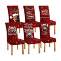 Mindsoft 6 Pcs Christmas Chair Covers Highland Cow Dining Chair Slipcovers