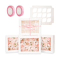 qiqee Auto-pop Up Cupcake Boxes with Window White 40PCS 12 Count Cupcake Box 13"x10"x3.5" Cupcakes Carrier, 12 Cupcake Containers with 2 rolls of pink ribbons