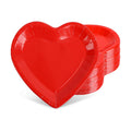 FOIMAS 24pcs Red Heart Shaped Paper Plates, Valentine's Day Plates Valentine Disposable Tableware Plate for Wedding Birthday Party Supplies